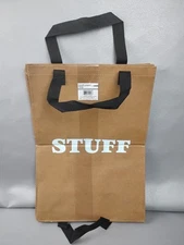 2 Total Heavy Duty Kraft Paper Tote Bags.  “Stuff" Bags Very Very Durable