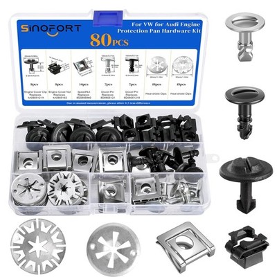 Auto Befestigungsclips Set 80 Stück, Hitzeschutzblech, Unterboden Schrauben, ...