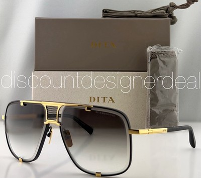 DITA Mach-Five Sunglasses Black Gold Gray Gradient 64mm DRX-2087-A-BLK-GLD NEW
