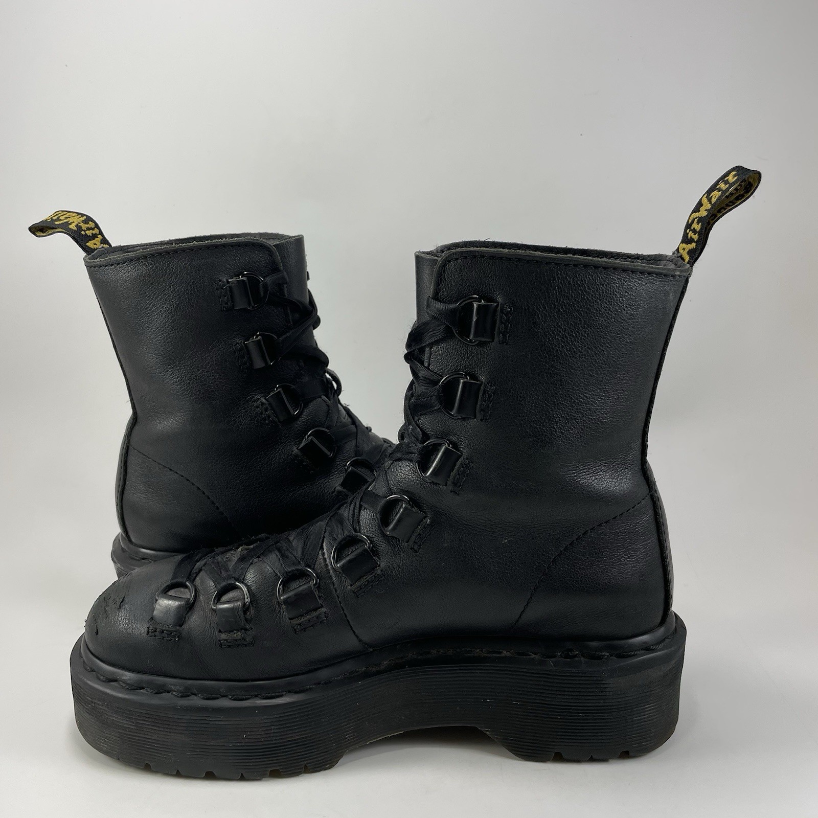 Dr. Doc Martens Trevonna Platform Boots Women US 7 Black/Black Pisa D Ring 8-Eye thumbnail 10