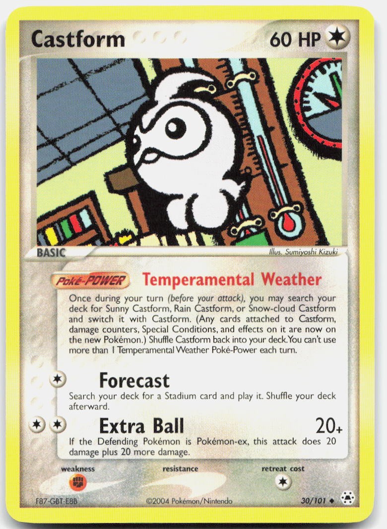 Castform 30/101 Uncommon Hidden Legends Pokemon Near Mint