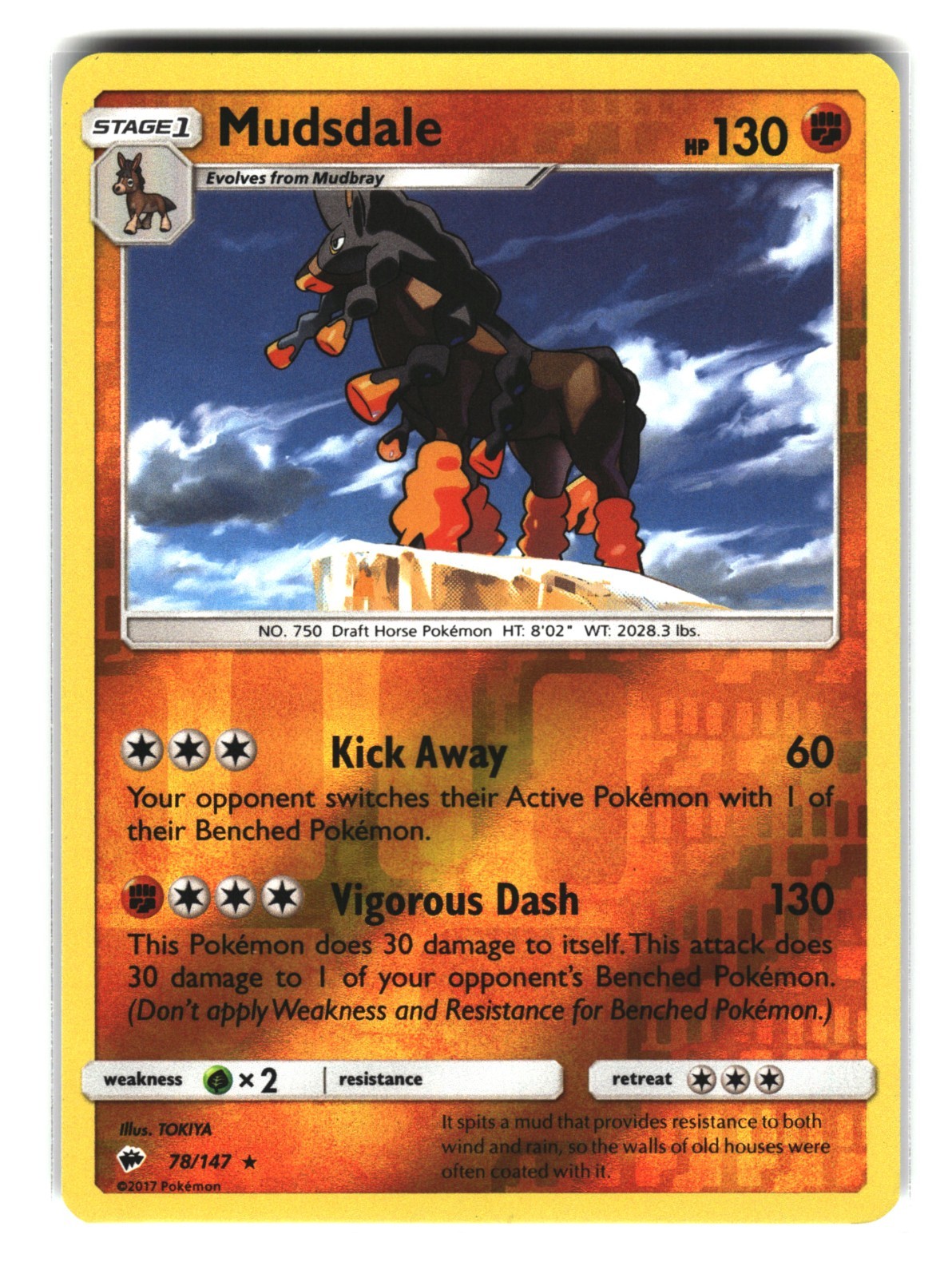 Pokemon Mudsdale 78/147 Burning Shadows