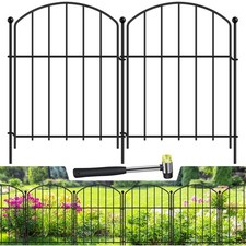 Decoration Garden Fence 17in x 10ft, 10 Pack Rustproof Metal Animal Barrier F...