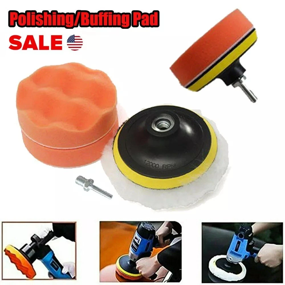 5PC 4"Car Body Waxing Foam Polisher for Drill Sponge Kit Buffing Pads Universal - Picture 1 of 10
