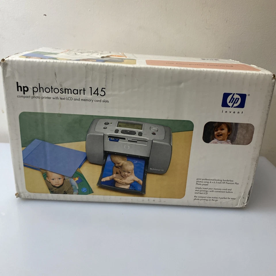 Brand New HP Photosmart 145 Digital Photo Inkjet Printer Rare LCD Card Slots - Image 2 of 4