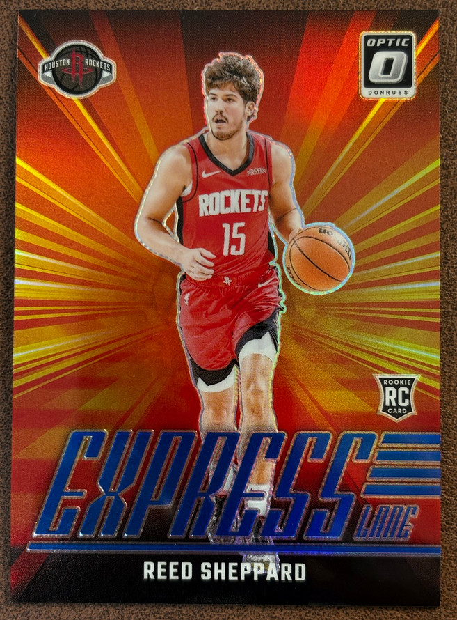 Reed Sheppard 2024-25 Panini Donruss Optic 78/85 Blue Holo Express Lane RC #16