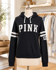 Victoria  s Secret PINK Black PINK Hoodie   Women  s S Gray