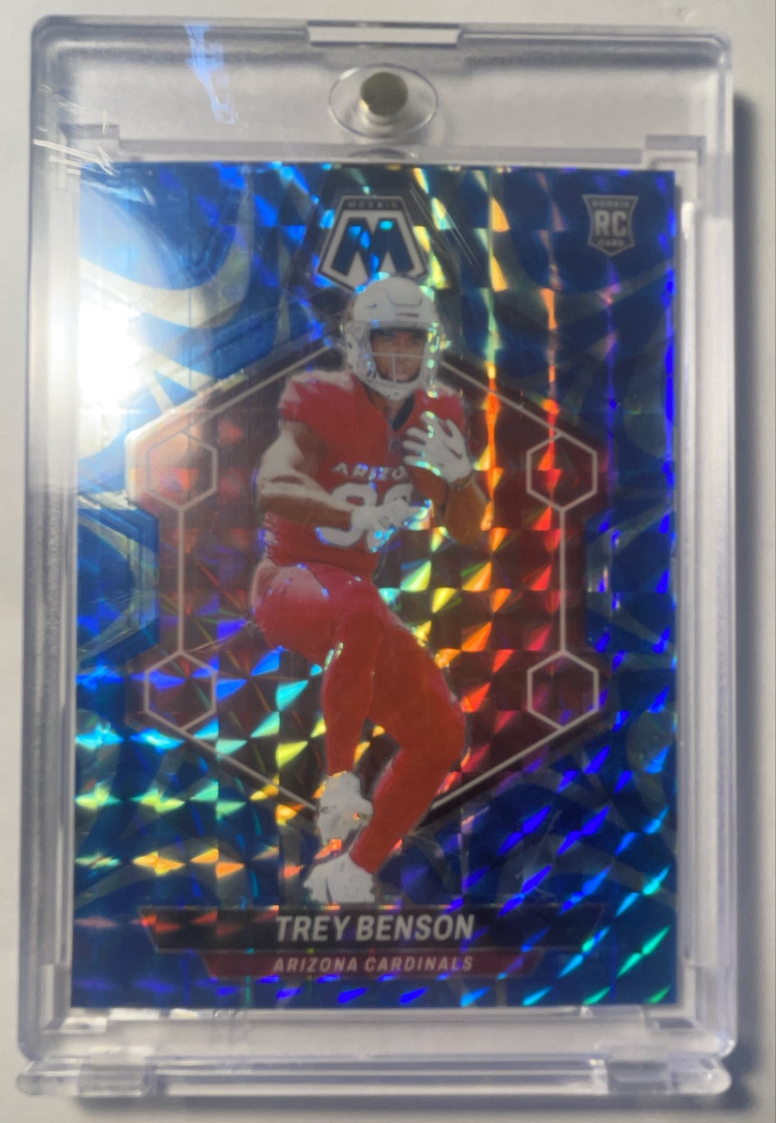 2024 Panini Mosaic - Rookies Trey Benson #360 Blue Mosaic Prizm /99 (RC)