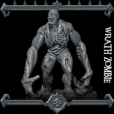 WRATH ZOMBIE Undead Resin 3D Printed Fantasy Miniature D&D Tabletop RPG