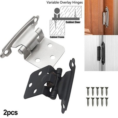 2pc Lot Kitchen Hinges Overlay Self Closing Face Mount Cupboard Door Hinge