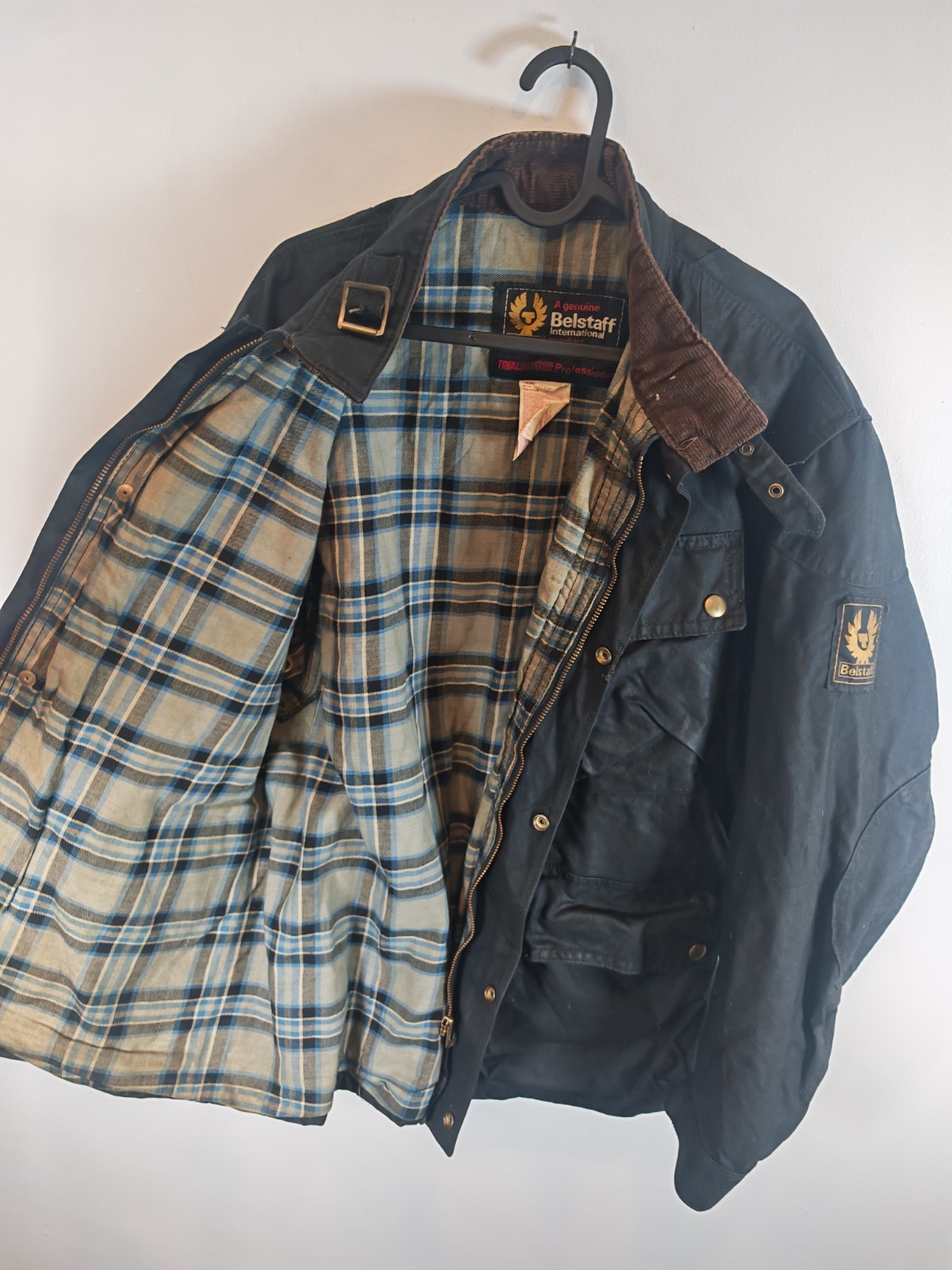 Vintage 80s Belstaff Trialmaster Waxed Cotton Motorcycle Suit Black 44 L 33W image 7