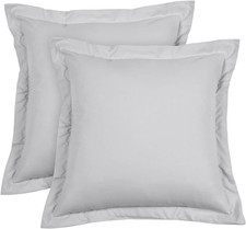 Euro Sham Covers 24X24 Set of 2 Silver Grey 600 TC 100 Egyptian Cotton Pack of
