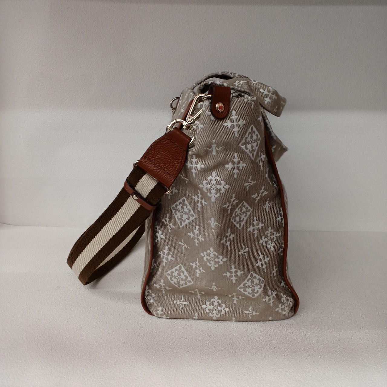 2WAY Bag Model Beige Allover Pattern Condition B … - image 3