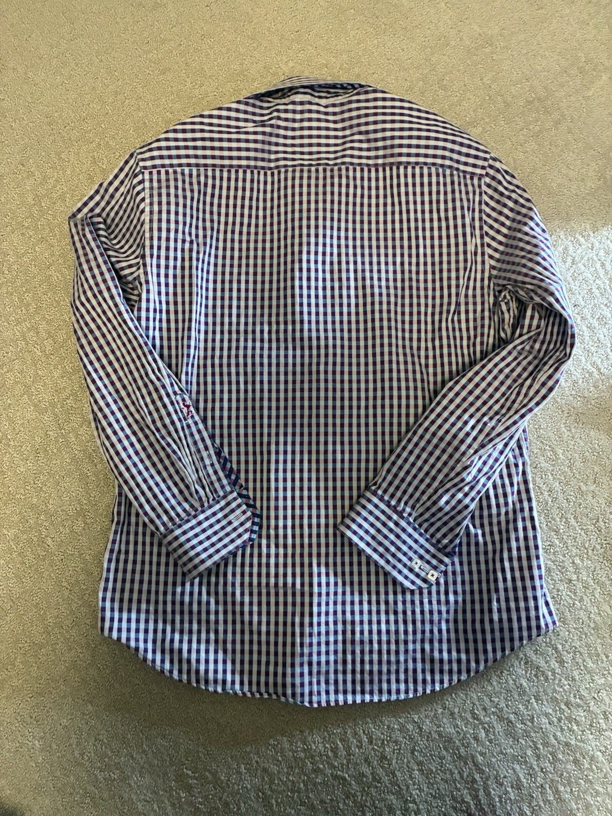 Bugatchi Long Sleeve Blue/Red Patterned Shirt Men… - image 3