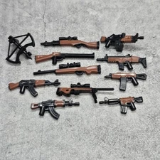 Multipack Custom Rifle Weapons Lot Black Brown Blocks for Minifigures Wdb01