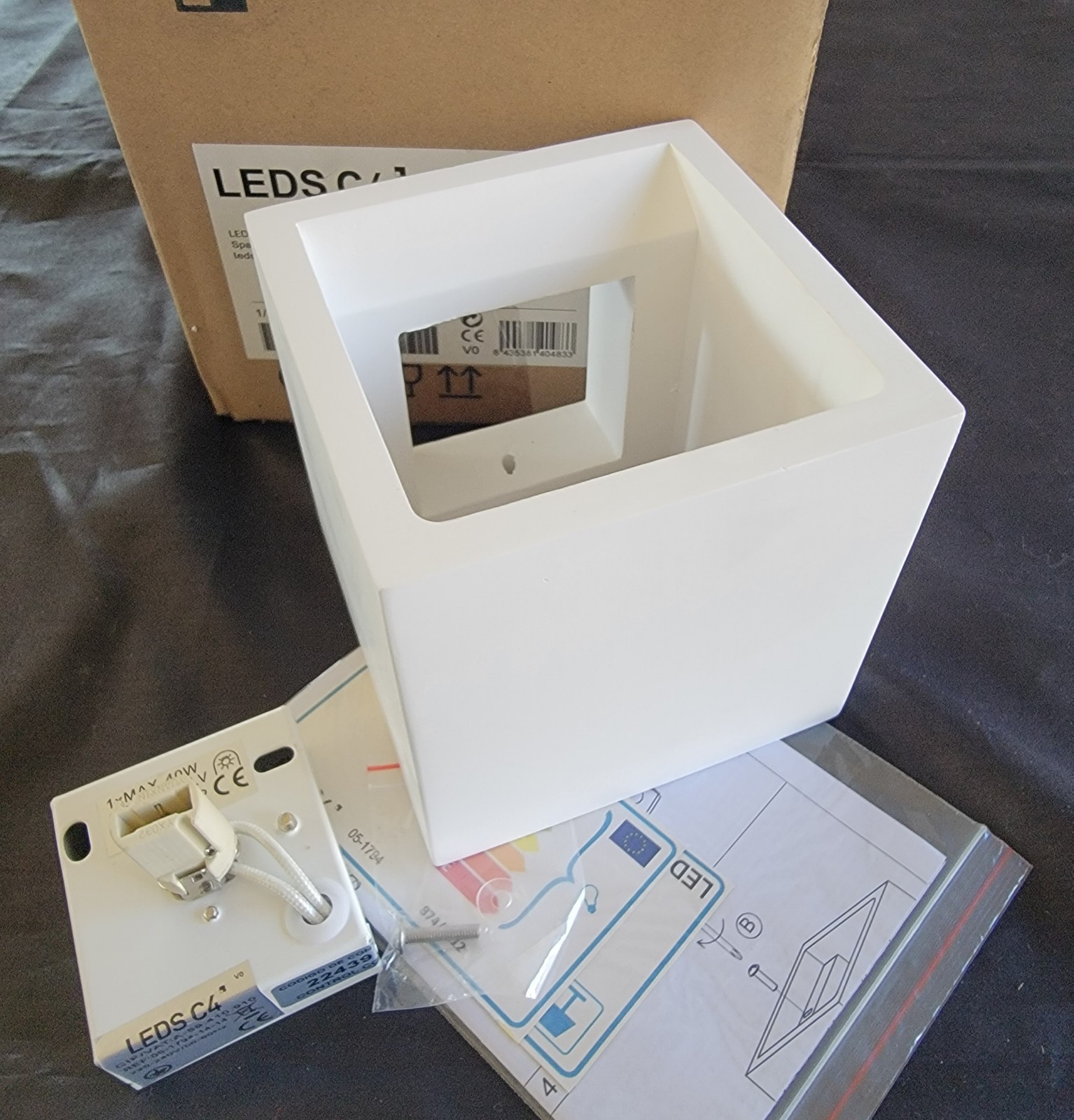 Applique murale carrée Ges Blanc solution éclairage anti éblouissement