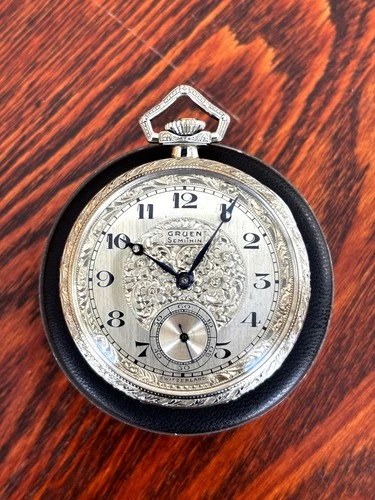 Stunning 1920s Gruen Guild Deco 12 Size 17J Cal 756 Gold-Filled Case Runs Great!