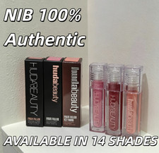 NIB 100 Authentic HUDA BEAUTY Faux Filler Shiny Non-Sticky Lip Gloss,14 shades