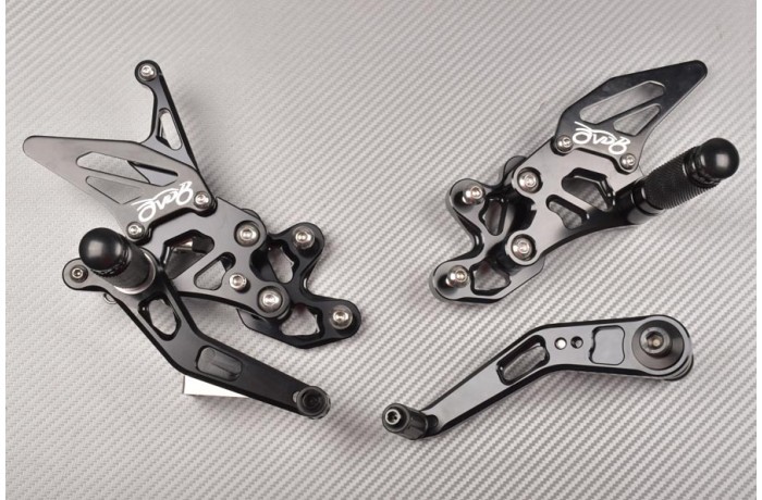 Commandes reculées AVDB argent réglables pour SUZUKI GSXR 600