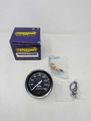 Speedway Motors Electric Speedometer , Black Face, 3-3/8''-New