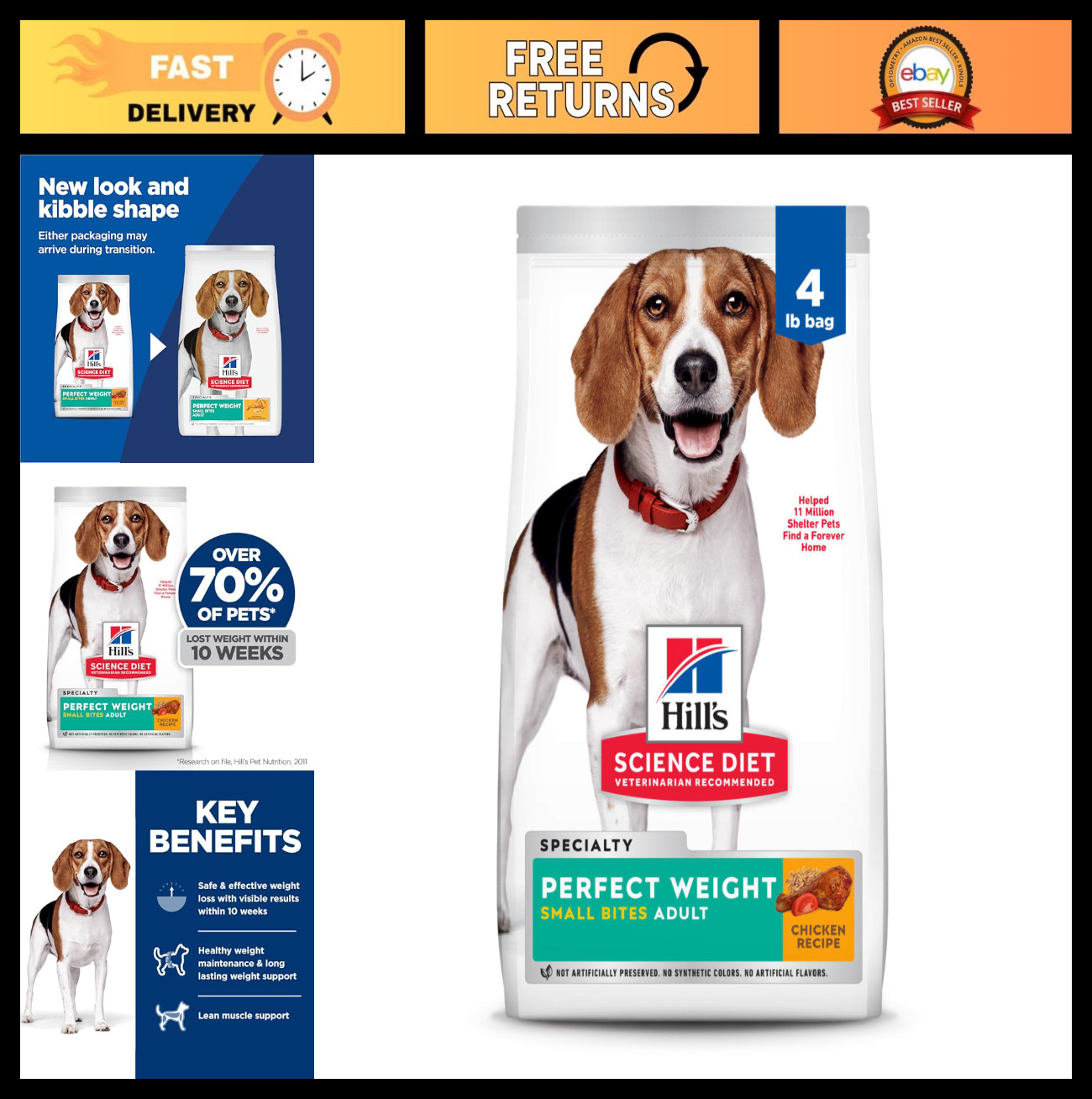 Perfect Weight Dog Food, Adult 1-6, Weight Management, Small
