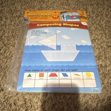 Lakeshore Pattern Blocks Activity Cards Educational Math Toy Grades 1-2