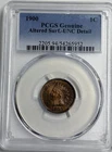 1900 Indian Cent 1C PCGS Genuine UNC Detail Altered Surface