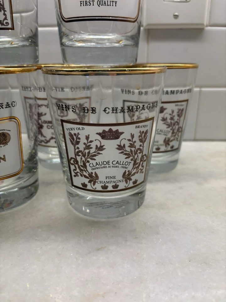 Set Of 7 Williams Sonoma Vins De Champagne Cognac Double Old Fashion Glasses - Image 4 of 4