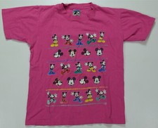 Rare Vintage MICKEY'S STUFF For Kid  s Different Expressions T Shirt 80s 90s Pink
