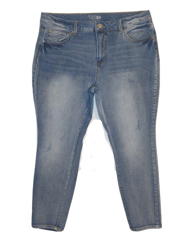 Time and Tru Denim Blue Jeans 18 Petite Damen High Rise Skinny 36x26 Stretchy