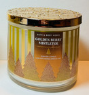 NEW GOLDEN BERRY MISTLETOE ~ 3wick Candle - Bath & Body Works - FREE SHIP