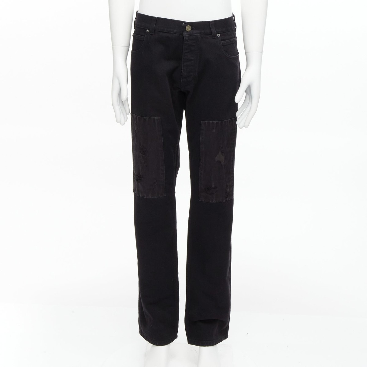 CALVIN KLEIN 205W39NYC Raf Simons black distressed satin CALVIN KLEIN 205W39NYC Raf Simons black distressed satin