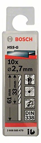 Bosch, 2608585479, 2608585479 dritto trapano gambo bit 10 pezzi punte di (p5k)