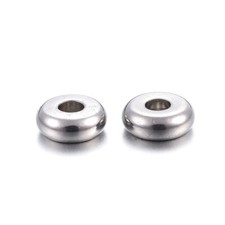 200 pcs 304 Stainless Steel Flat Round Spacer Beads For Jewelry Making 4x1.2mm