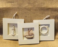 Nautical Wall Decor set of three 3D Beautiful set Off White