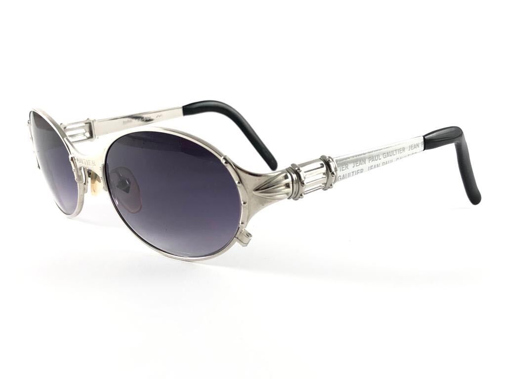 NEW VINTAGE JEAN PAUL GAULTIER 56 5106 OVAL SILVER FRAME