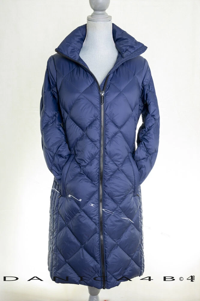 Giacca cappotto imbottito trapuntato con cappuccio Michael Kors impacchettabile Diamond S Navy