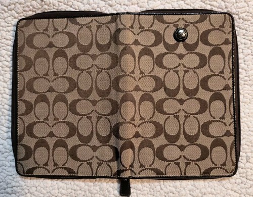 COACH Jacquard Signature Tablet iPad Case Holder Zip Around 8x5in Folio F61575 - Afbeelding 5 van 5