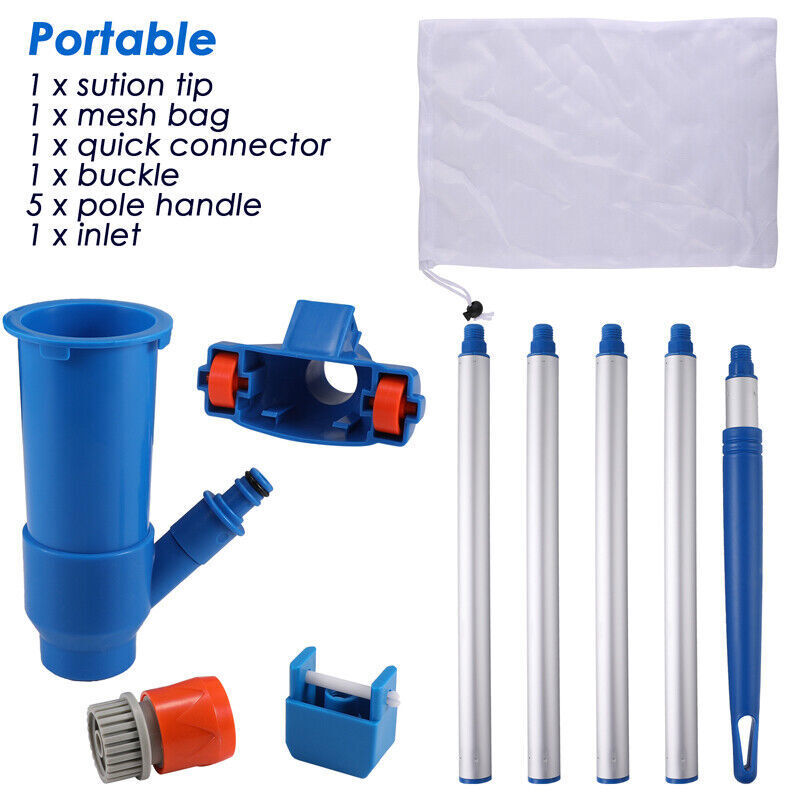 Handheld Vacuum Swimming Pool Cleaner 5Section Pole Ground Spa Pond Cleaner Kit