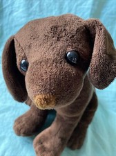 FAO Schwarz Brown Chocolate Plush Puppy Dog Stuffed Animal Toy