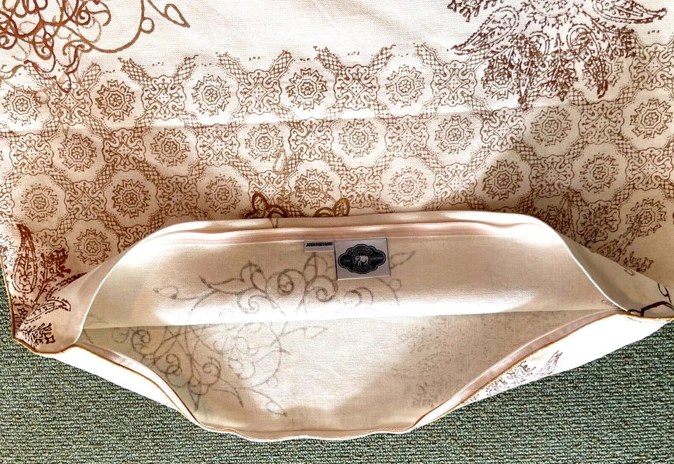 John Robshaw White Gold Copper European Pillow Sham Linen Cotton 26 "Sq New - Image 3 of 4