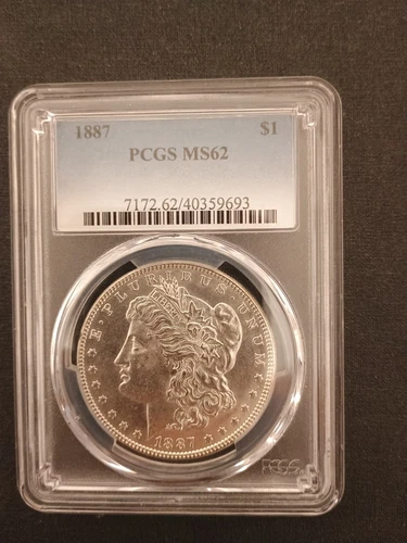 1887-P US Silver Morgan Dollar PCGS MS62