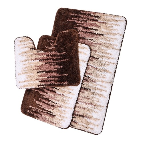 3 Pcs Microfiber Bathroom Rug Shaggy Soft Non-Slip Absorbent Bath Mat Plush Au - Picture 18 of 18