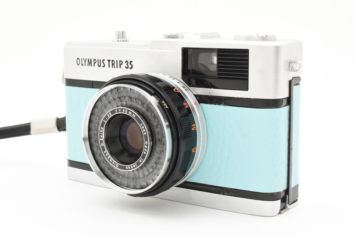 MINT W/ Cap ] OLYMPUS TRIP 35 Light Blue Film Camera Japan