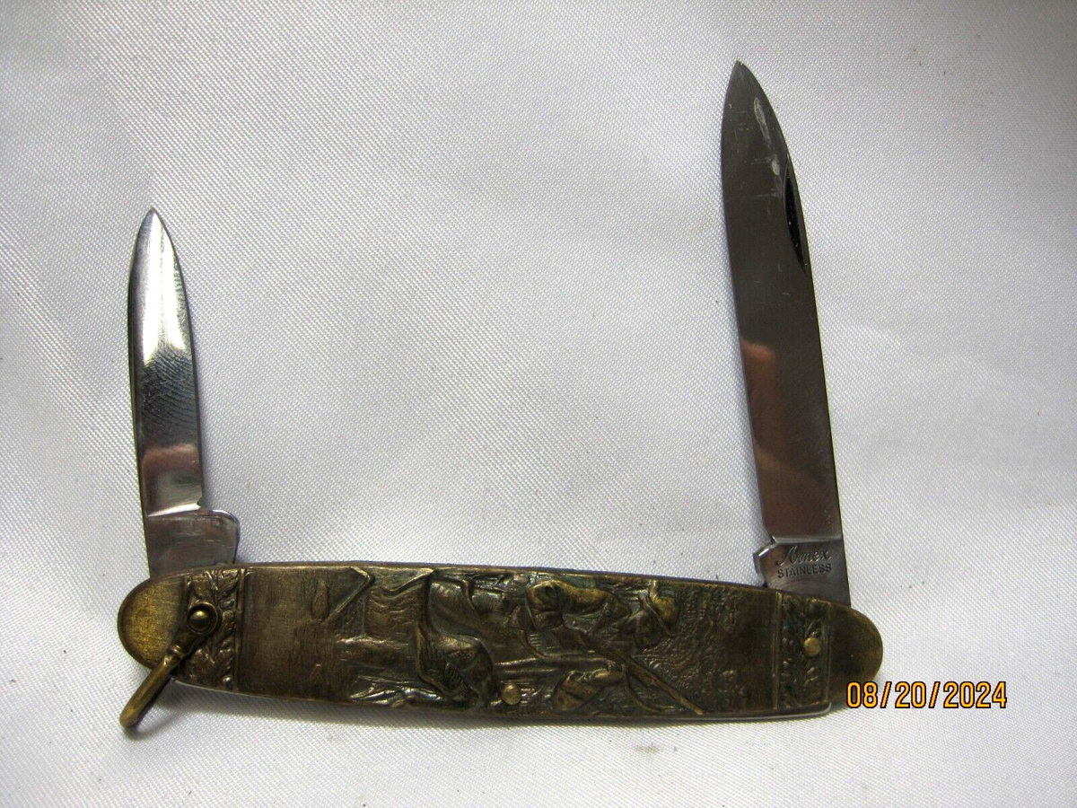 VINTAGE SOLINGEN GERMANY ARMEX STAINLESS DUCK HUNTING SCENE 2