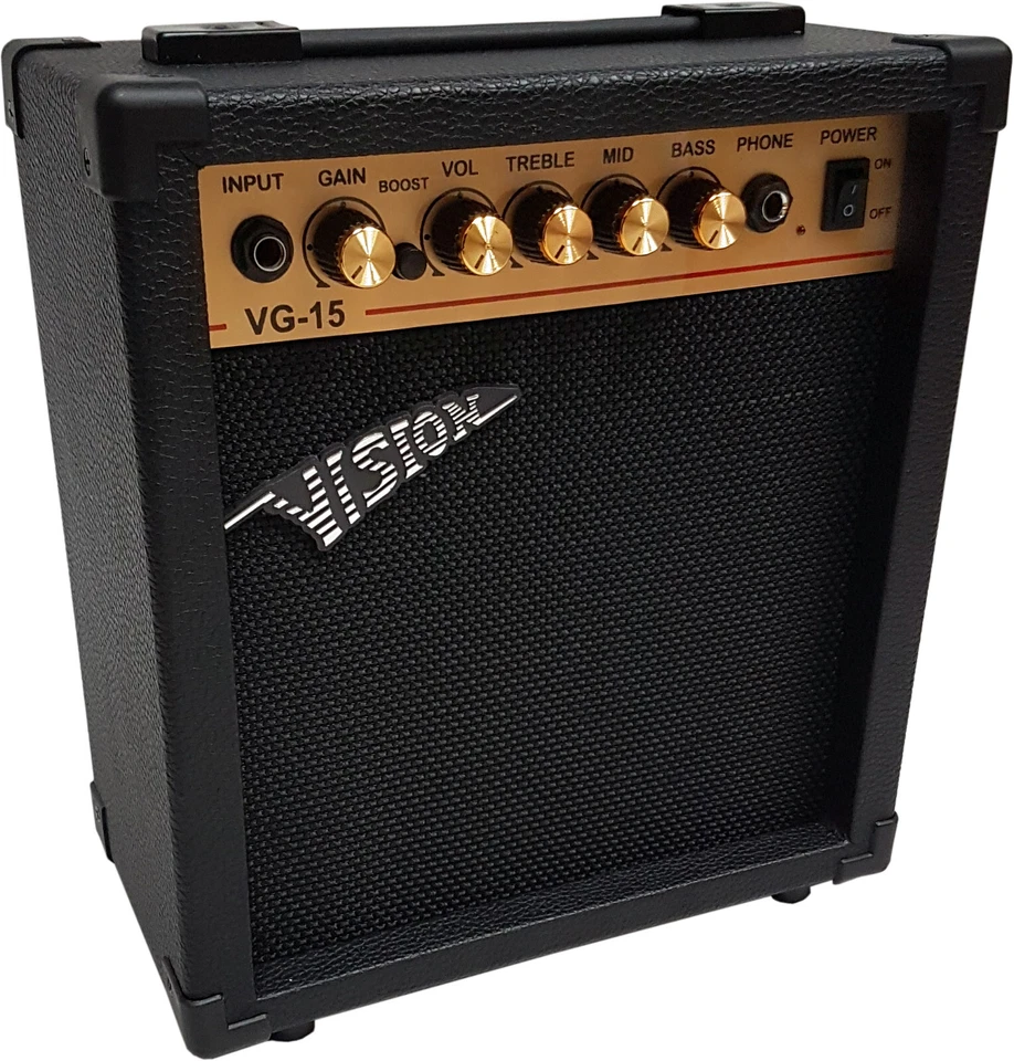 4/4 Set Elektrogitarre E-Gitarre in Schwarz Verstärker 20 Watt Stimmgerät Kabel - Bild 3 von 4