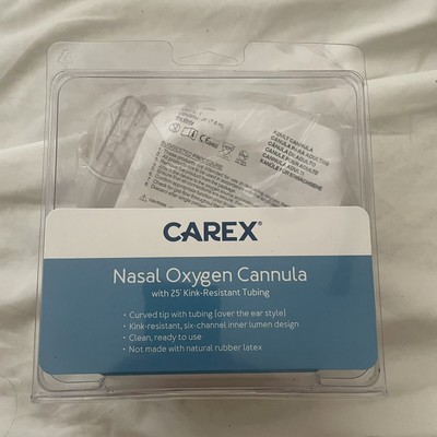 Carex Nasal Oxygen Cannula 25' Kink Resistant Tubing Sealed New NIB