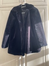 Stradivarius Black Faux Fur Jacket Small