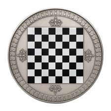 Niue 5 Dollars 2018 Silver 999. 2oz Ø63mm Antique Finish : CHESS COIN