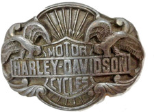Vintage Harley Eagles Belt Buckle 1989 Siskiyou Live To Ride Harmony Design USA